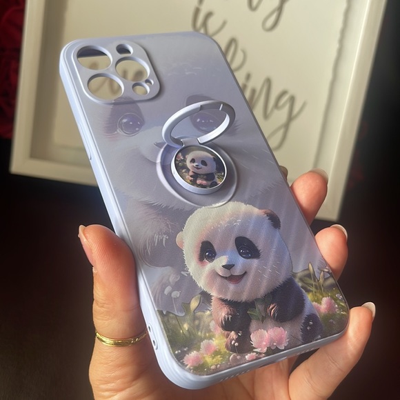 Brand new IPHONE 12 and 15 pro max panda case in purple blue - Picture 8 of 10